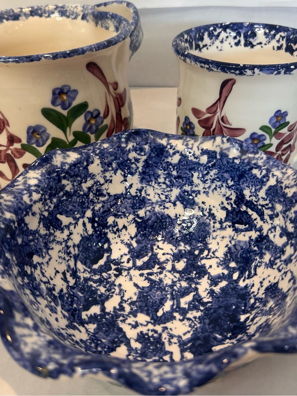 Wilkie Ware from artist in Eagle River Alas-Painted Blue and White Set
